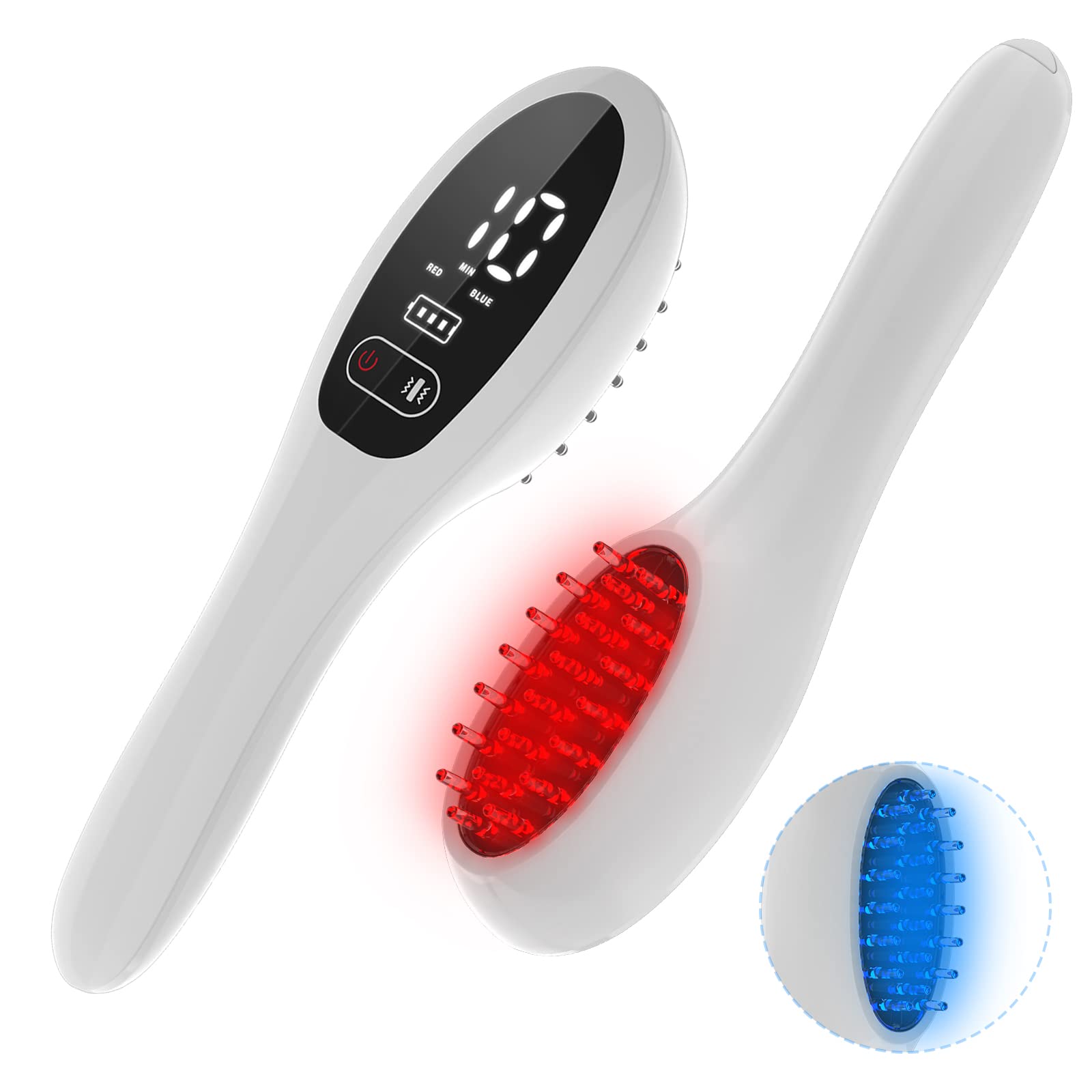 iKeener Hair Growth Laser Comb,Red and Blue Light to Eliminate Hair Loss,Portable Anti-hair Loss Device,Red Light Therapy Promote Hair Growth,Stimulate Hair Follicle Activation,Hair Repair(Laser Comb)