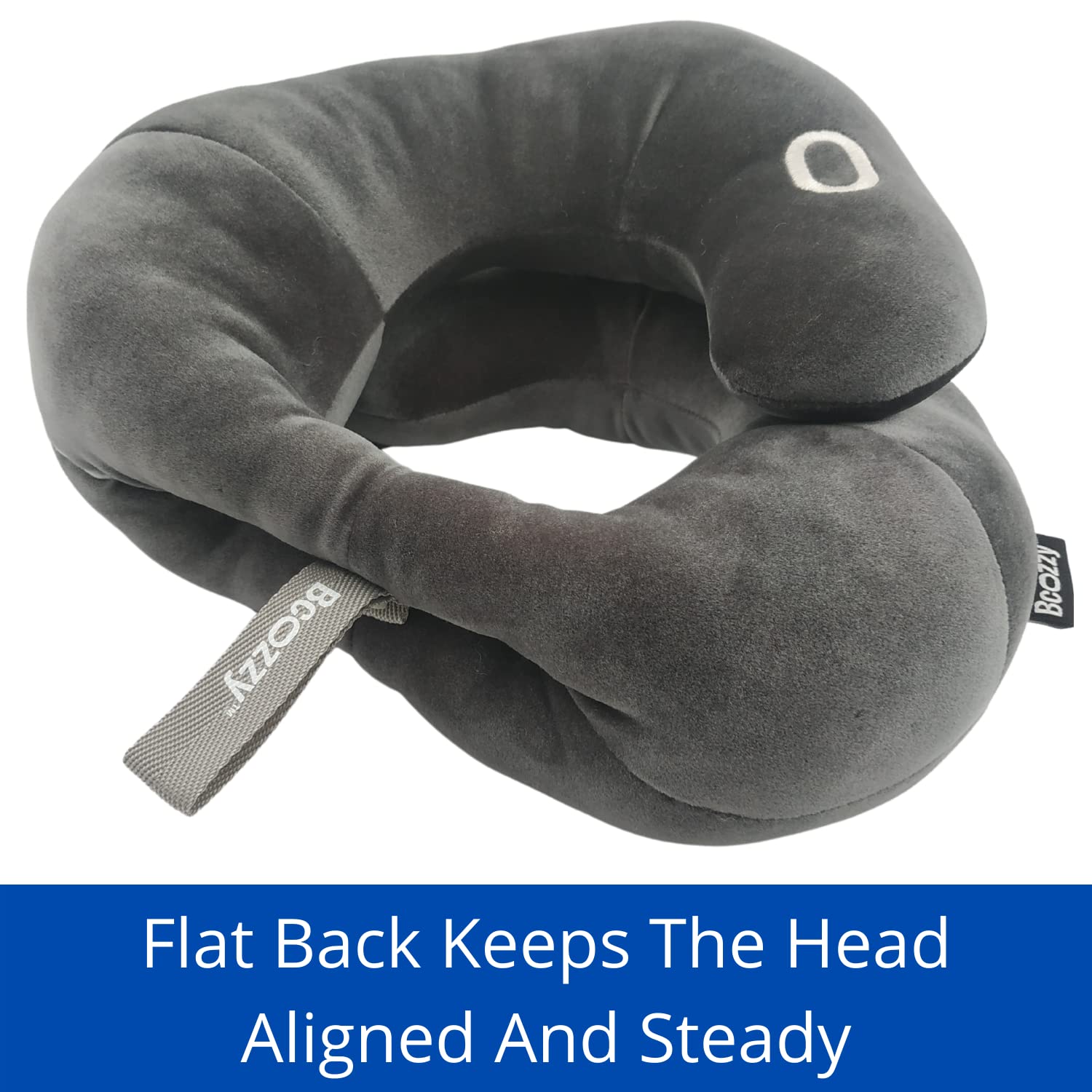 BCOZZY Neck Pillow for Travel Provides Double Support to The Head, Neck, and Chin in Any Sleeping Position on Flights, Car, and at Home, Comfortable Airplane Travel Pillow, Large, Black