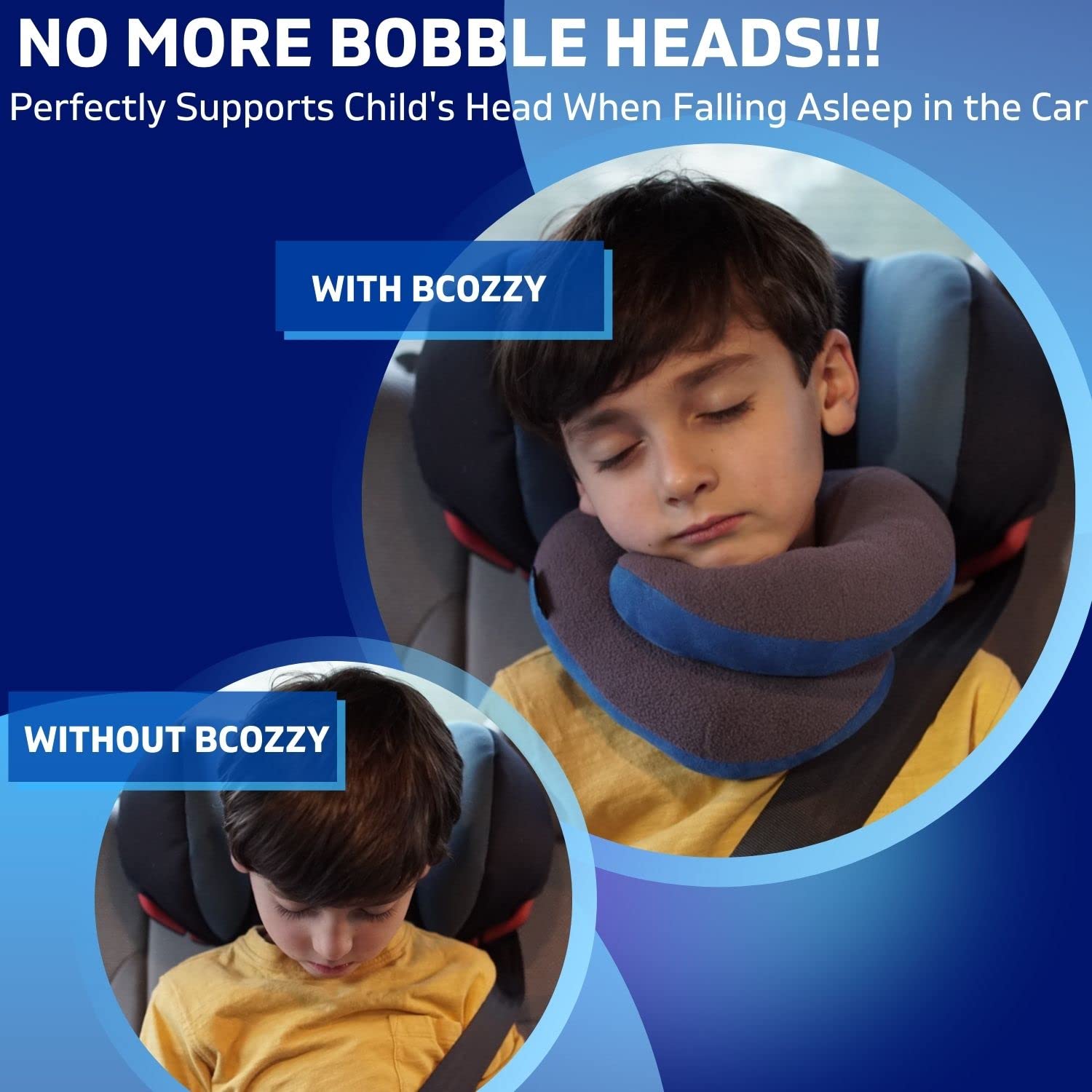 BCOZZY Neck Pillow for Travel Provides Double Support to The Head, Neck, and Chin in Any Sleeping Position on Flights, Car, and at Home, Comfortable Airplane Travel Pillow, Large, Black