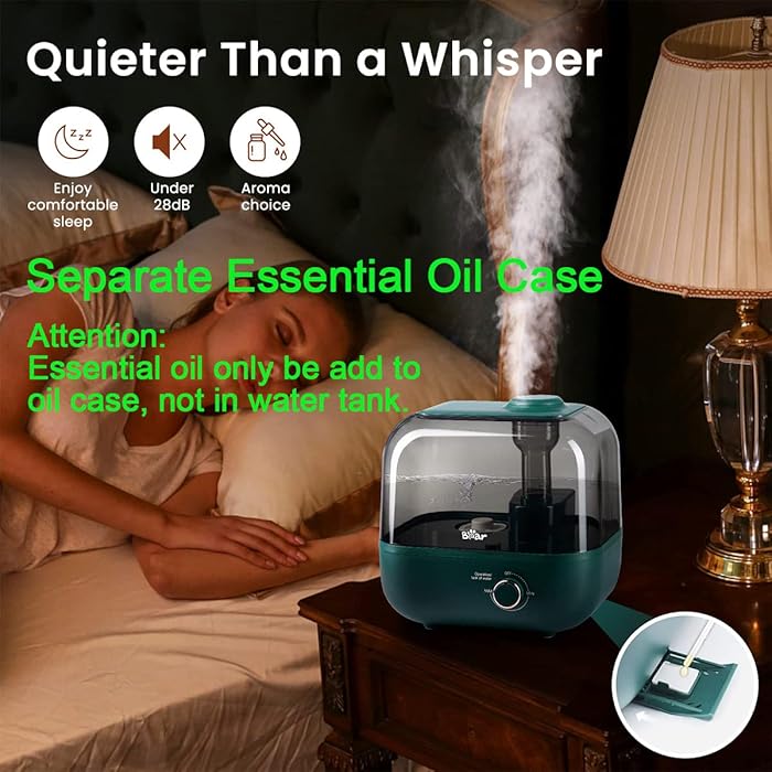 Bear Humidifier with Aromatherapy Diffuser, 5L Tank for Large Rooms