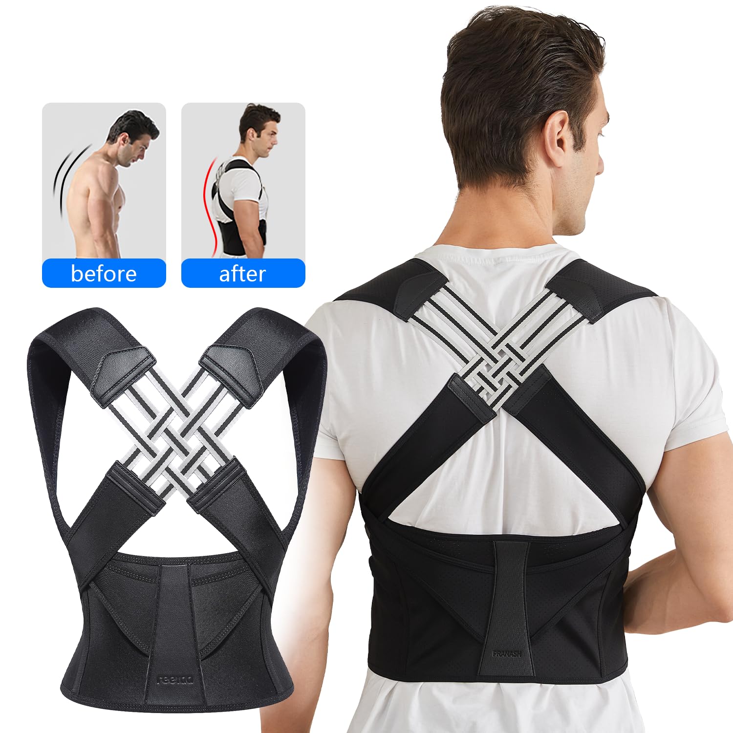 VOKOKOYA Posture Corrector for Women and Men, Adjustable Shoulder Posture Brace, Back Straightener Posture, Used for Middle and Upper Spine