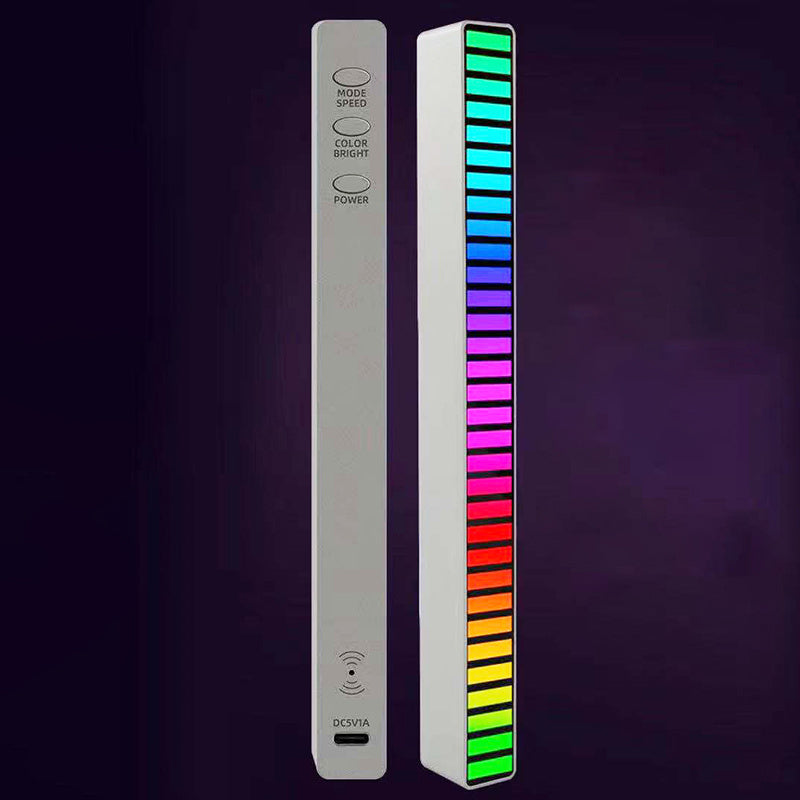 New Car Sound Control Light RGB Voice-Activated Music Rhythm Ambient Light With 32 LED 18 Colors Car Home Decoration Lamp