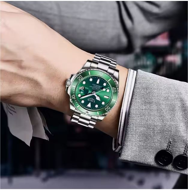 Watch - LIGE Тоρ Brand Luxury Fashion Diver Watch Men 30ATM Waterproof - ساعة - ساعة غواص عصرية فاخرة للرجال مقاومة للماء